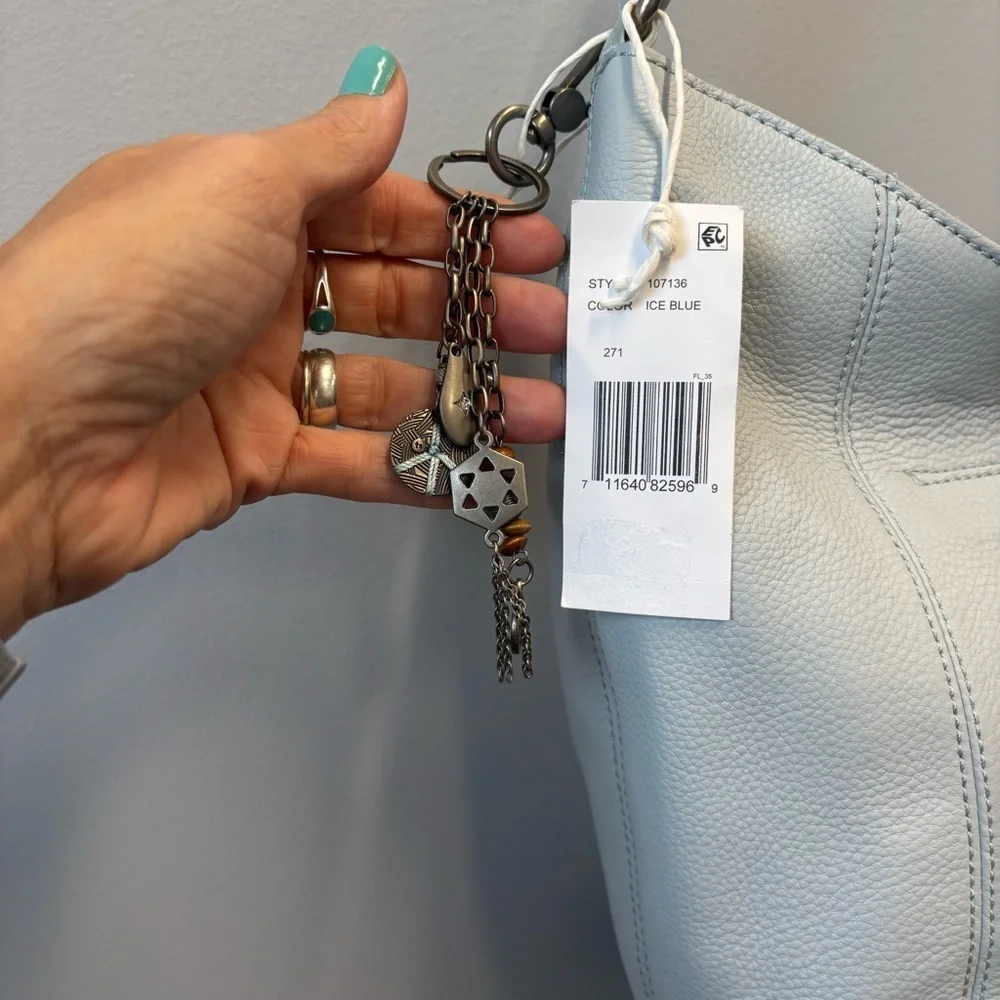 NWT The Sak Sequoia Leather hobo bag Purse (Flaw) Light Blue